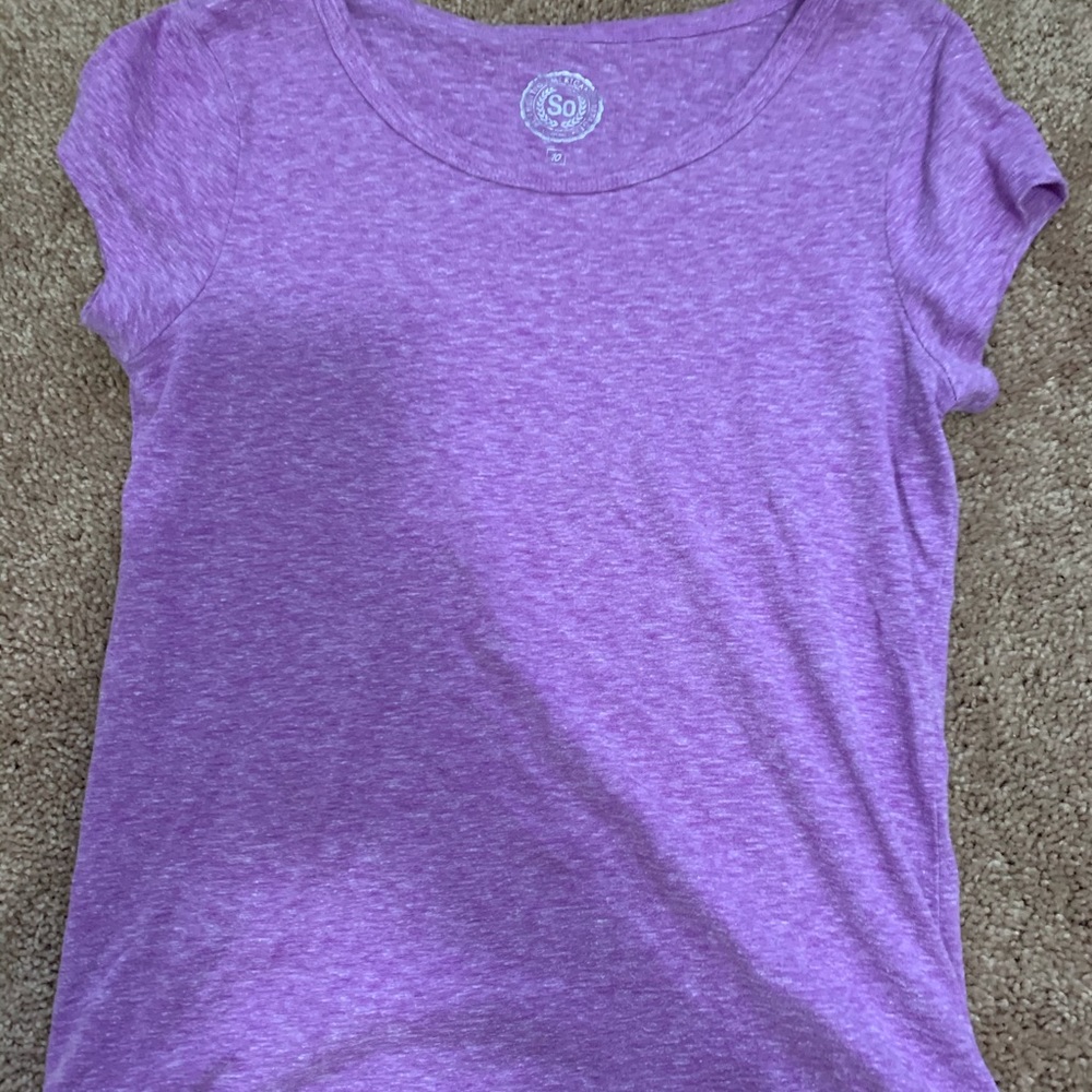 Plain purple short sleeve shirt